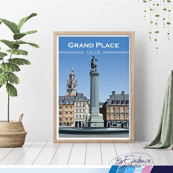 Grand Place LILLE affiche A4 evidencegraphique