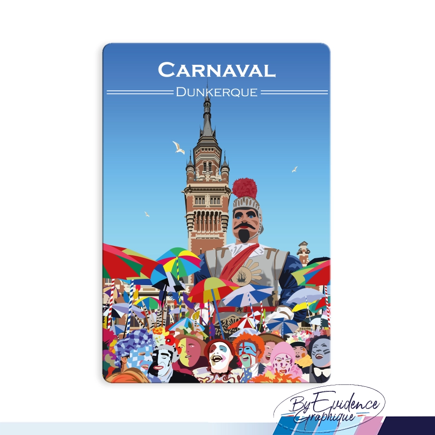 Magnet Carnaval dunkerque illustré evidencegraphique