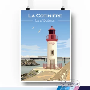 Ile d'Oléron La cotiniere phare affiche evidencegraphique