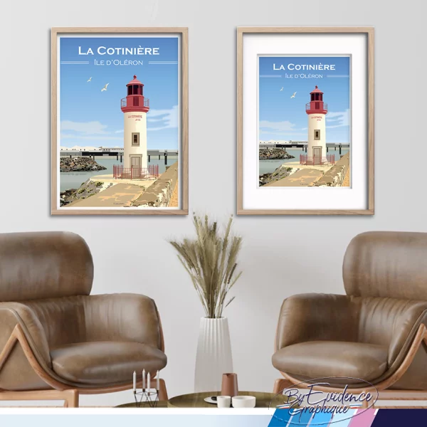 Ile d'Oléron La cotiniere phare affiche creation evidencegraphique