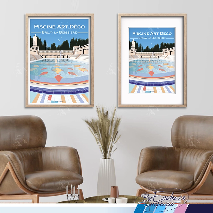 Piscine Art Déco Bruay la Buissière affiche evidencegraphique