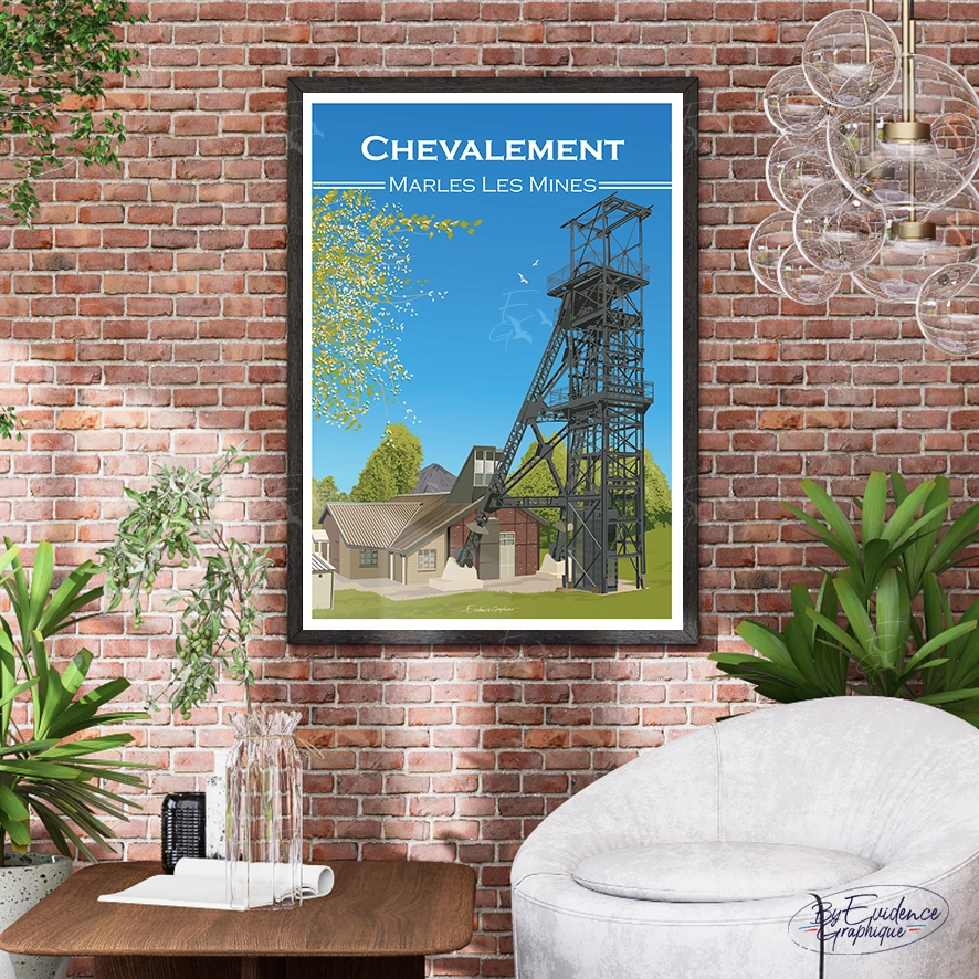 Chevalement Marles les Mines - Affiche deco EvidenceGraphique