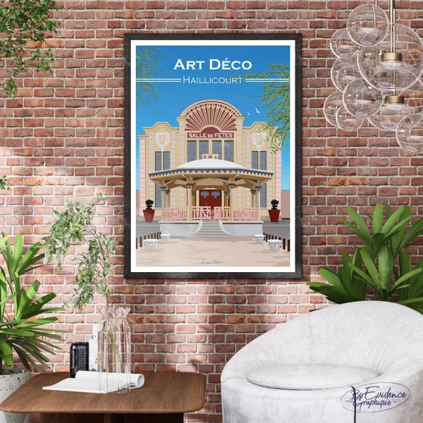Kiosque Haillicourt-art déco- Affiche A4 evidencegraphique