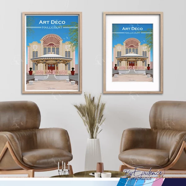 Kiosque Haillicourt art déco Affiche evidencegraphique