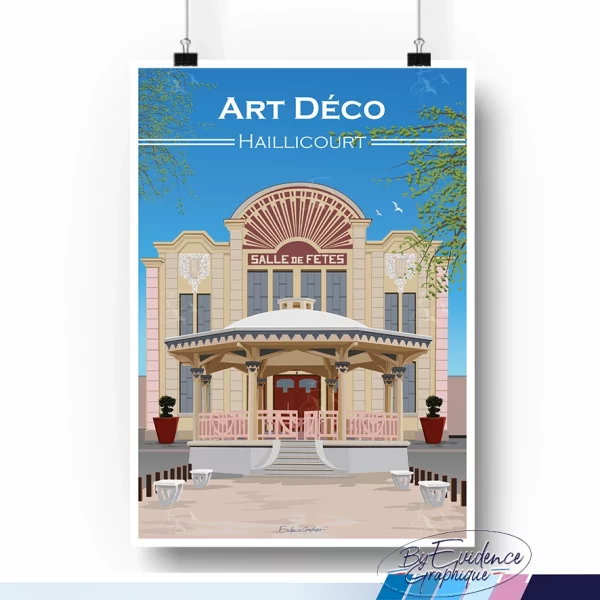Kiosque Haillicourt art déco - Affiche - evidencegraphique