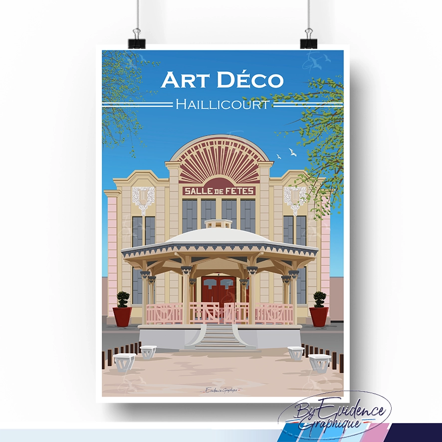 Kiosque Haillicourt art déco - Affiche - evidencegraphique