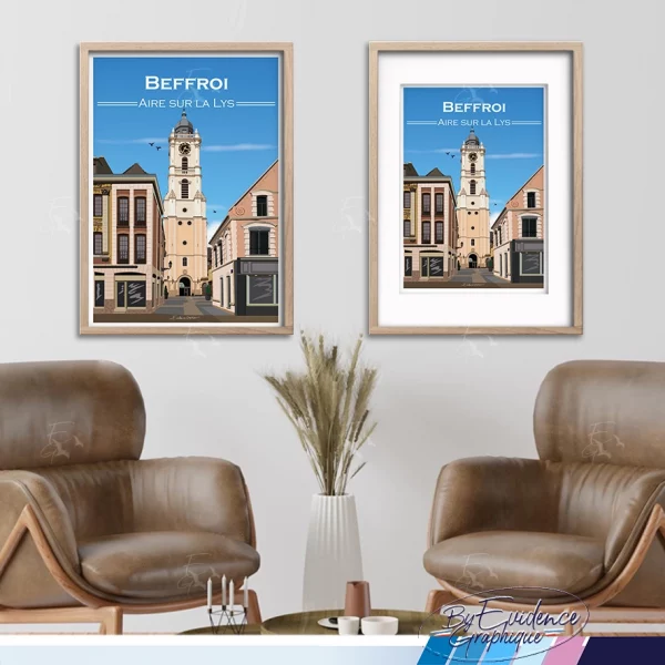 Beffroi Aire sur la Lys - affiche evidencegraphique
