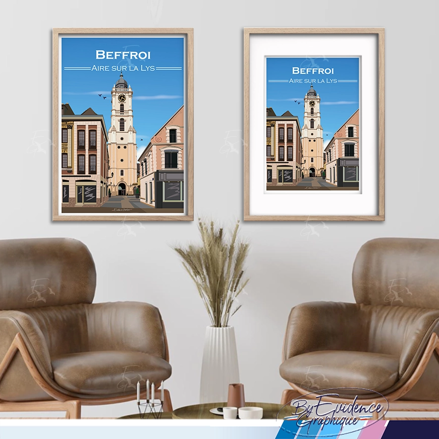 Beffroi Aire sur la Lys - affiche evidencegraphique