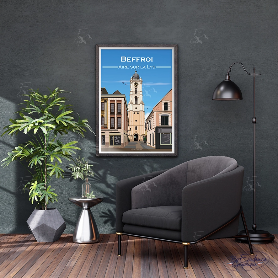 Beffroi Aire:la Lys - affiche evidencegraphique