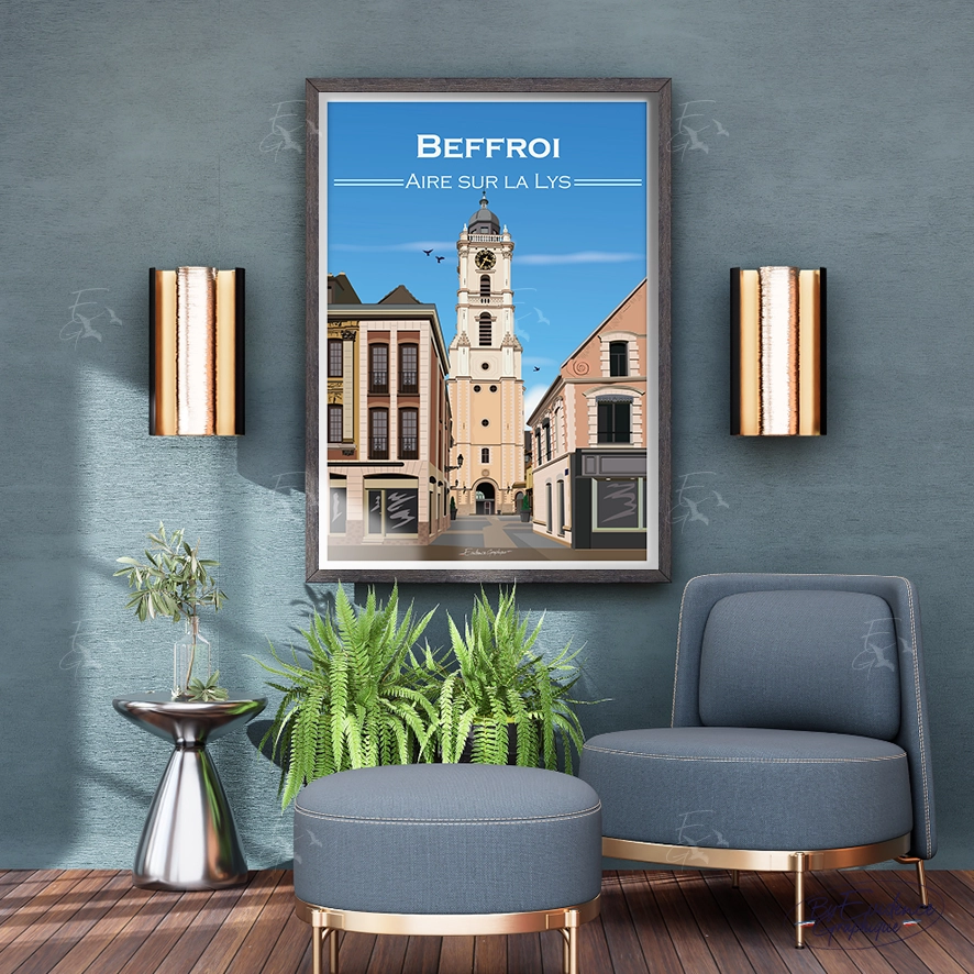 Beffroi Aire:la Lys - affiche - evidencegraphique