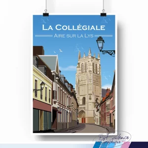 La Collégiale Aire sur la Lys Affiche evidencegraphique