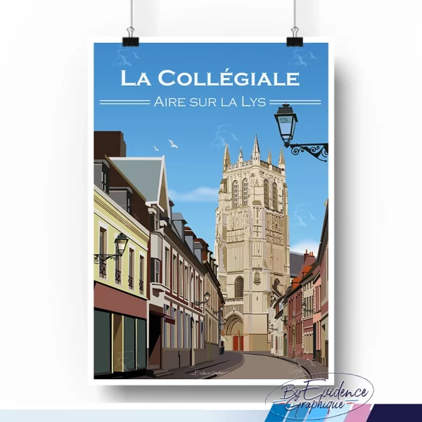La Collégiale Aire sur la Lys Affiche evidencegraphique
