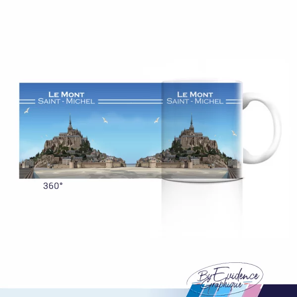 Mug 360 création Mont st Michel plage evidencegraphique