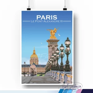 Paris Pont Alexandre III affiche evidencegraphique