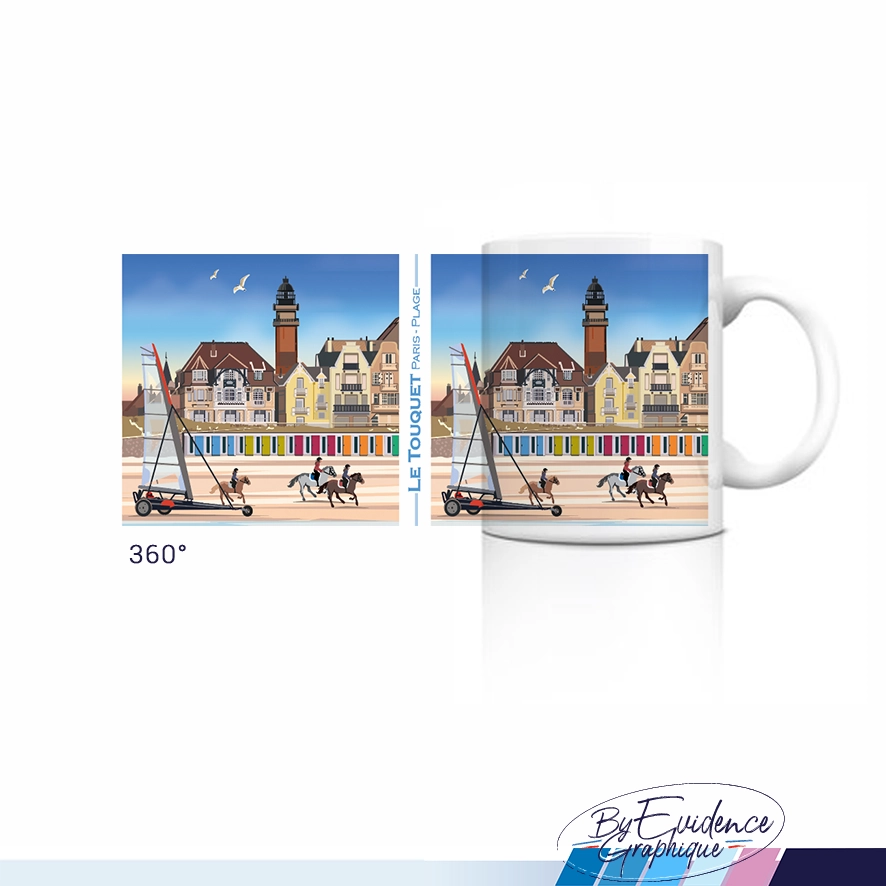 Mug 360 création Touquet paris plage evidencegraphique