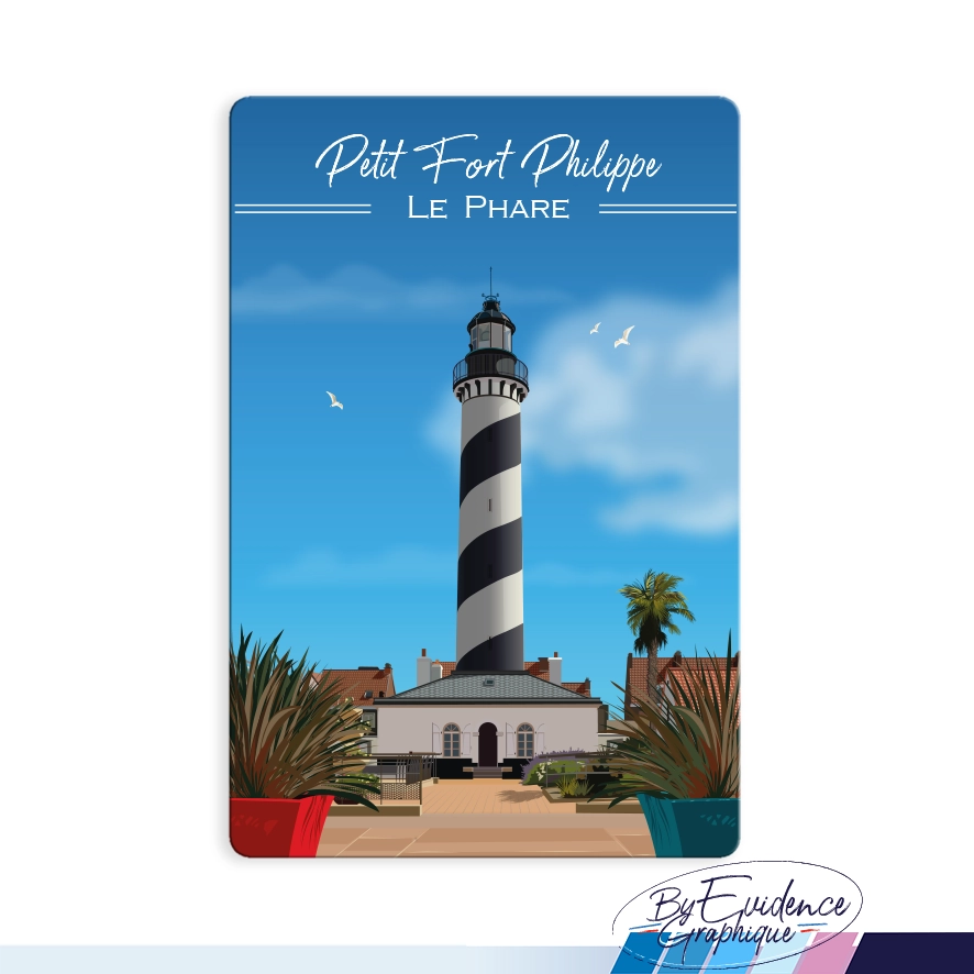 Magnet Petit fort philippe phare illustré evidencegraphique