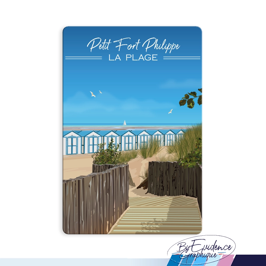 Magnet Petit fort philippe plage illustré evidencegraphique