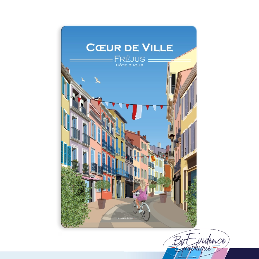 Magnet Frejus Coeur de ville illustré evidencegraphique