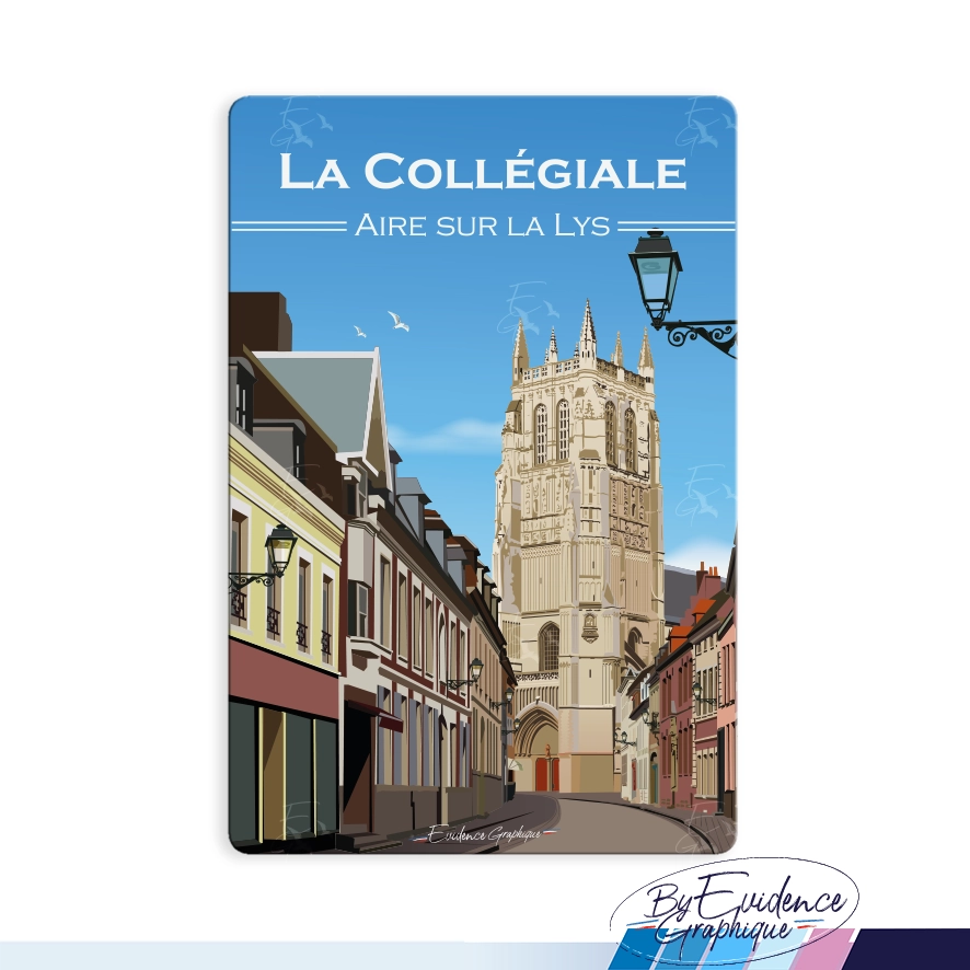 Magnet La collégiale Aire sur la Lys hauts de france evidencegraphique