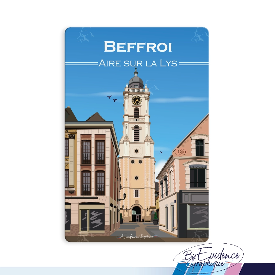Magnet Beffroi Aire sur la Lys hauts de france evidencegraphique