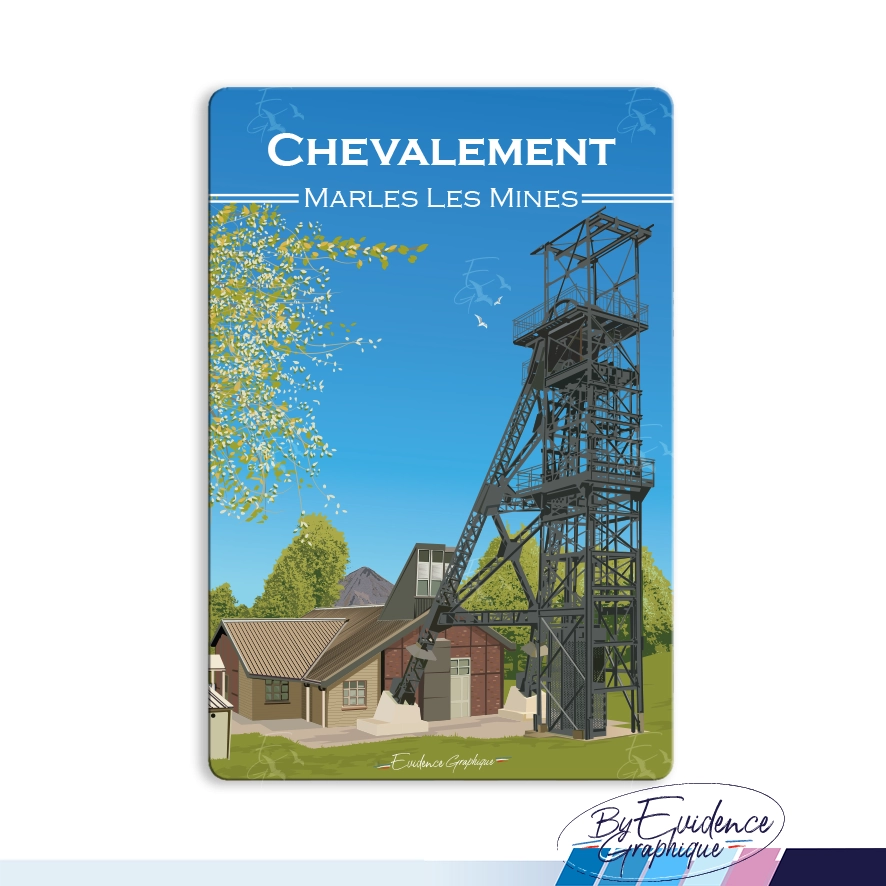 Magnet Chevalement MarleslesMines illustré evidencegraphique