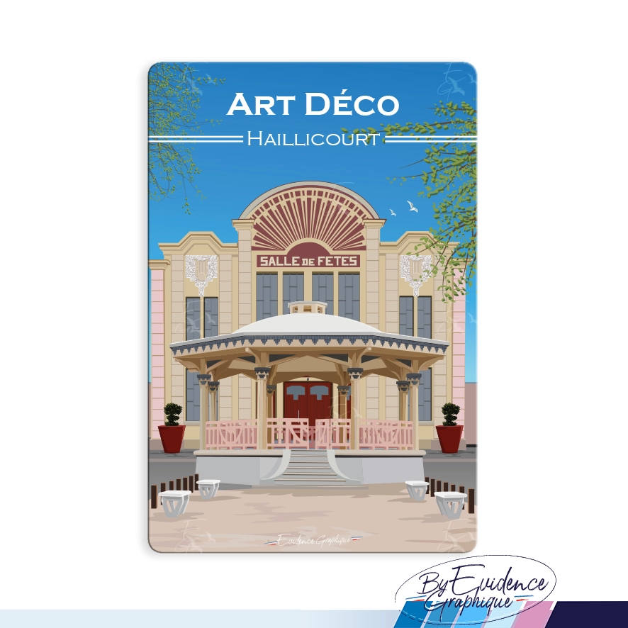 Magnet Haillicourt Art Déco kiosque evidencegraphique