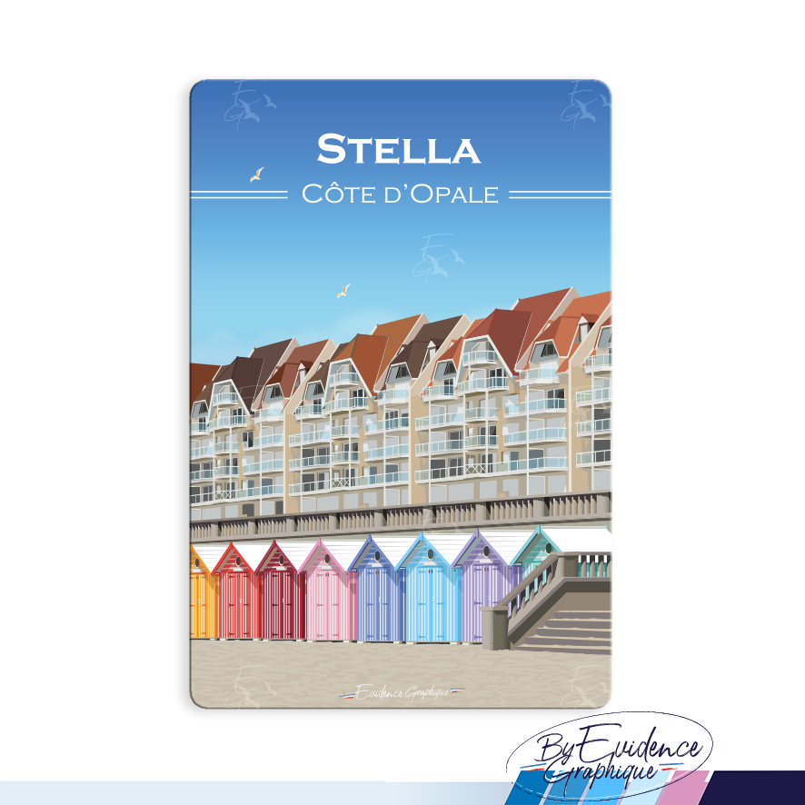 Magnet stella cote d'opale illustré evidencegraphique