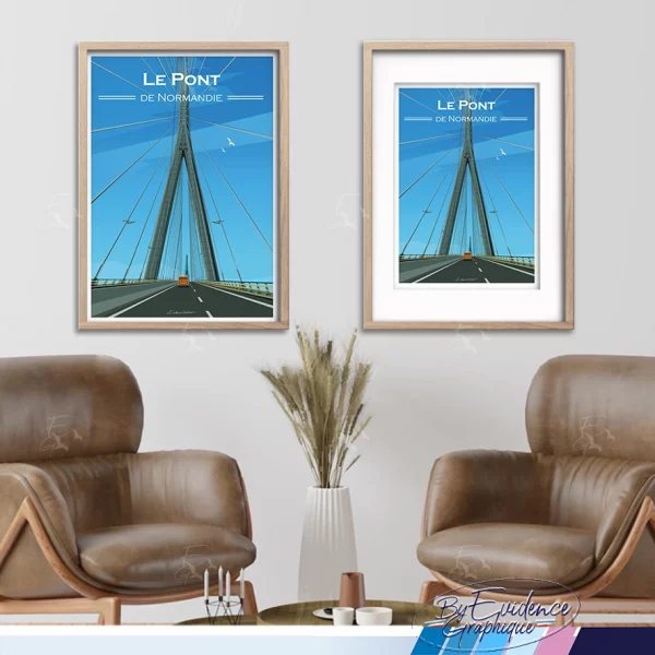 Pont de Normandie Affiche creation evidencegraphique