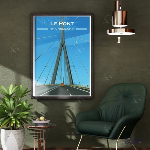 Pont de Normandie - Affiche - deco - evidencegraphique
