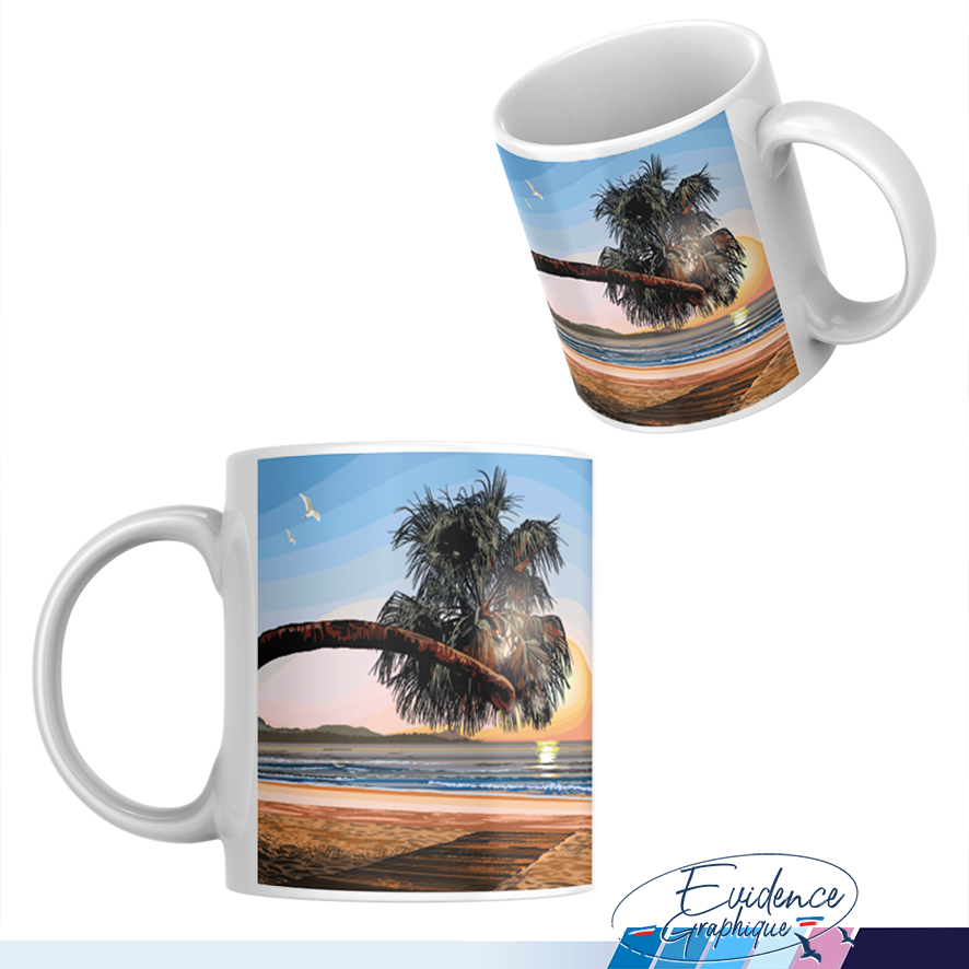Mug illustration St aygulf frejus plage palmier evidencegraphique