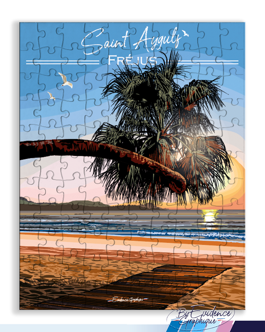 St aygulf plage - Palmier - Fréjus - Puzzle 110p - EvidenceGraphique