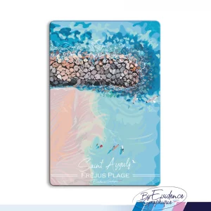 Magnet St Aygulf plage Frejus illustré evidencegraphique