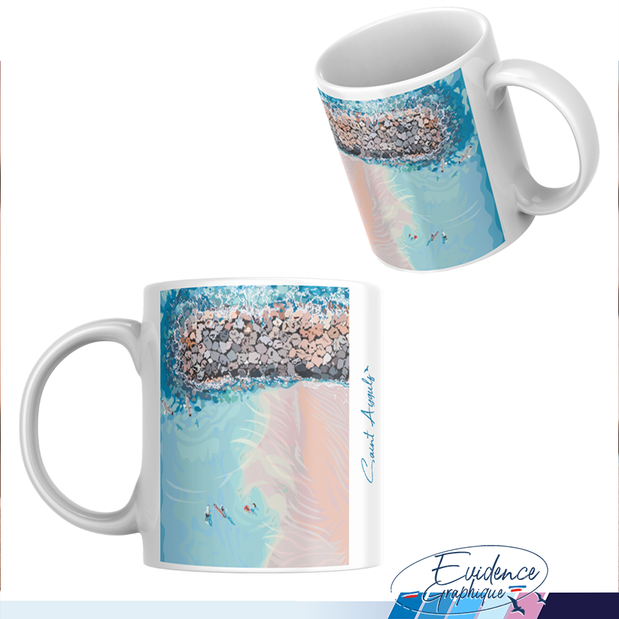 Mug illustration St aygulf frejus plage evidencegraphique
