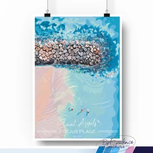 St Aygulf plage - Fréjus - Affiche - cote d'azur - evidencegraphique