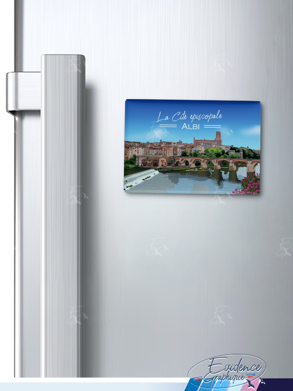 Magnet frigo - Albi Cité épiscopale - Occitanie - EvidenceGraphique