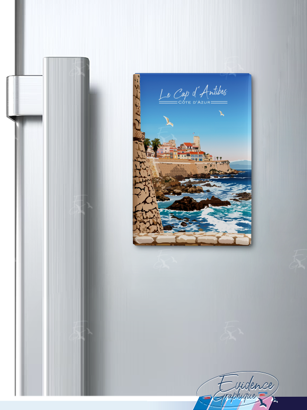 Magnet frigo - Cap d'antibes- Cote d'azur - EvidenceGraphique
