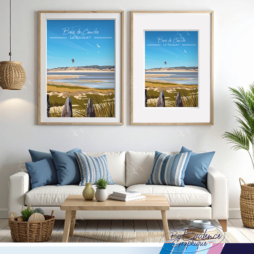 Baie de canche - le touquet - affiche evidencegraphique