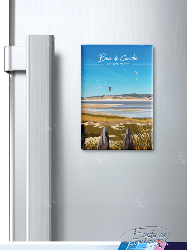 Magnet frigo - Baie de Canche - Le Touquet - EvidenceGraphique