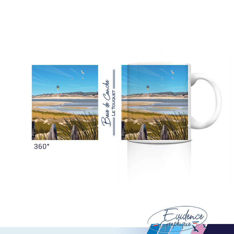 Mug - 360 - Baie de Canche Le Touquet - evidencegraphique
