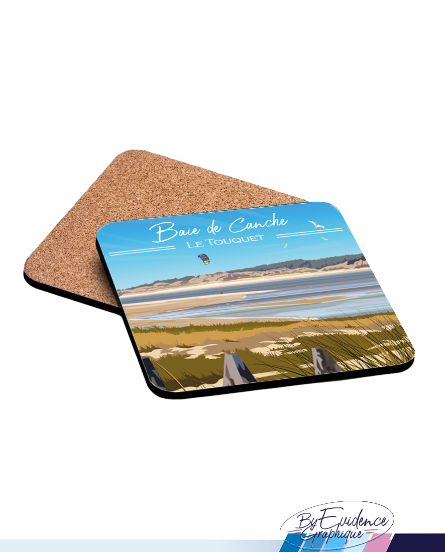 sous-verre Baie de canche - Le Touquet - cote d'opale - EvidenceGraphique