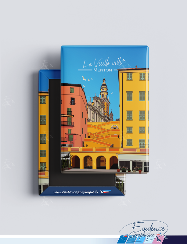 Magnet - EvidenceGraphique - Menton - vieille ville - Cote d'azur