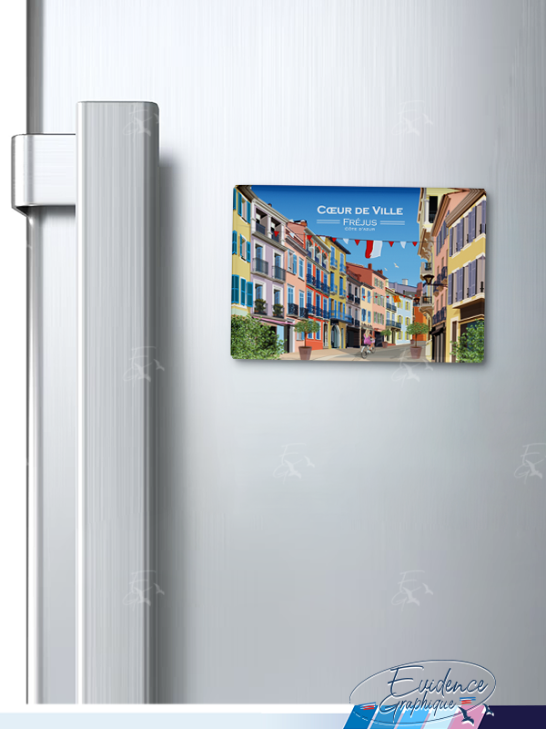 Magnet frigo - Coeur de ville - Fréjus - Cote d'azur - EvidenceGraphique