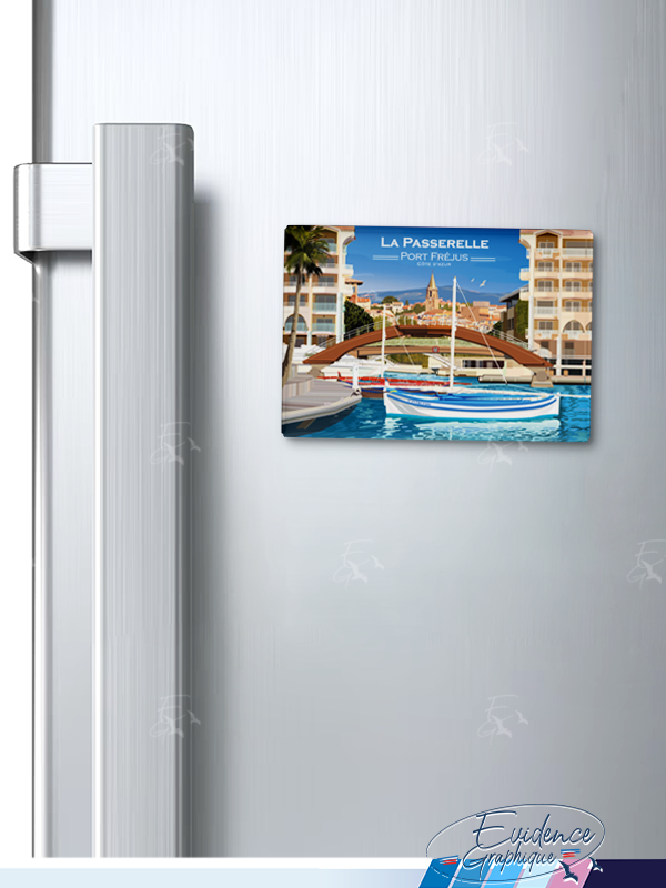 Magnet frigo - La Passerelle - Port Fréjus - Cote d'azur - EvidenceGraphique