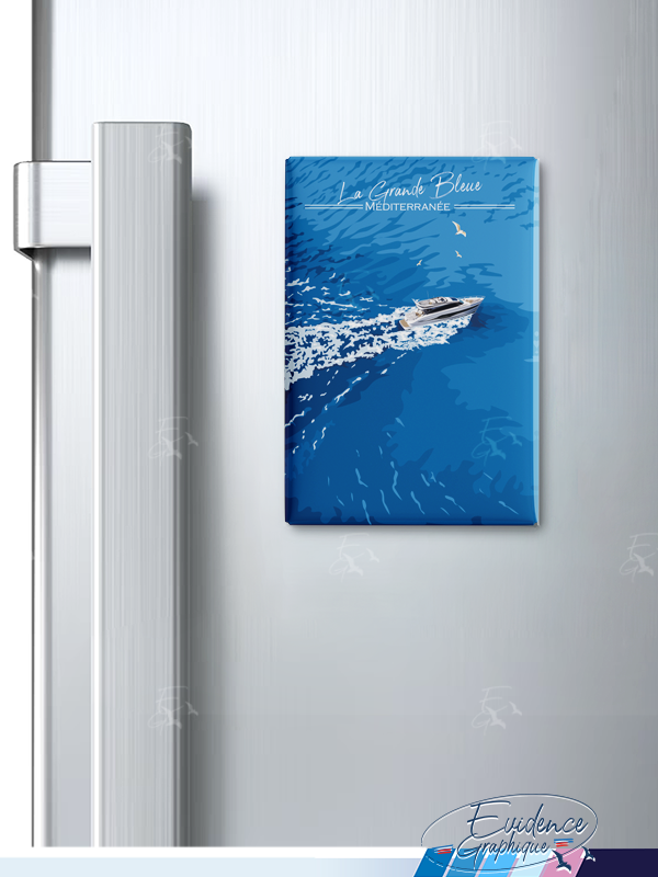 Magnet frigo - La grande bleue - mediterrannée - Cote d'azur - EvidenceGraphique