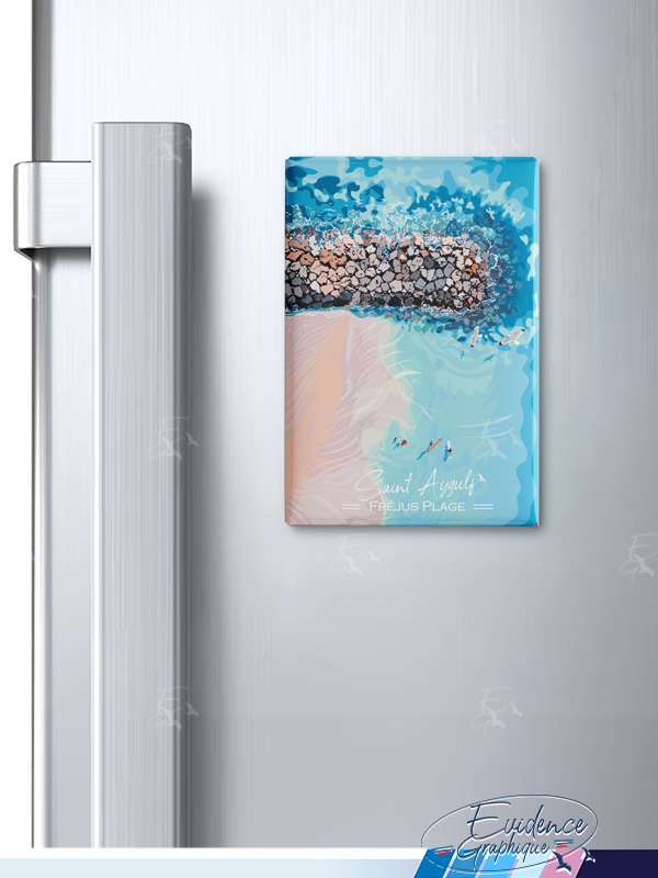 Magnet frigo - Saint aygulf - Fréjus Plage - Cote d'azur - EvidenceGraphique
