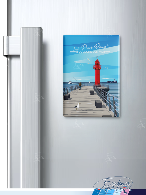 Magnet frigo - le phare rouge - Boulogne sur mer - EvidenceGraphique