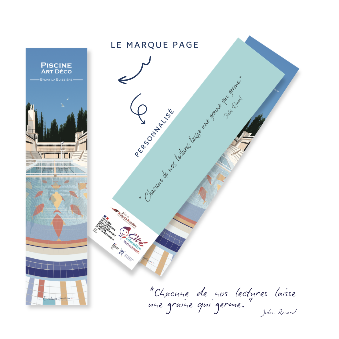 marque page art deco piscine bruay la citée educative - evidencegraphique