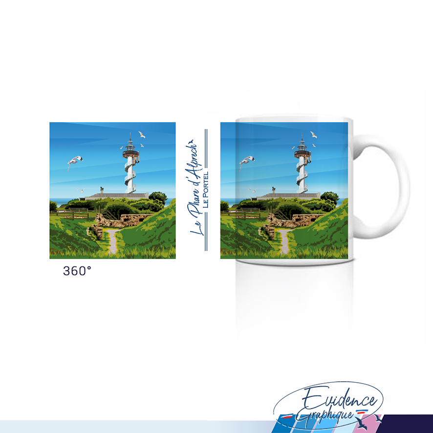 Mug - 360 - Le phare d'alprech- Le portel - evidencegraphique