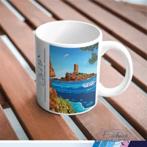 Mug - souvenirs - L'ile d'or St Raphael - cote d'azur - evidencegraphique