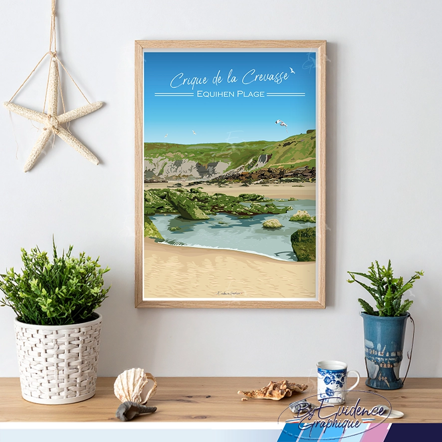 Crique de la crevasse - Equihen plage - Affiche A4 evidencegraphique